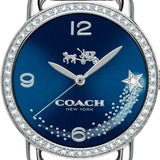 Coach Delancey Navy Blue Dial Blue Leather Strap Watch for Women - 14502668