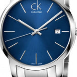 Calvin Klein City Blue Dial Silver Steel Strap Watch for Men - K2G2G14N