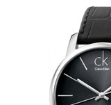 Calvin Klein City Quartz Black Dial Black Leather Strap Watch for Men - K2G2G1C3