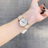 Calvin Klein City Silver Dial White Leather Strap Watch for Women - K2G236X6