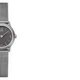 Calvin Klein Minimal Grey Dial Silver Mesh Bracelet Watch for Women - K3M53154