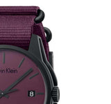 Calvin Klein Tone Maroon Dial Maroon NATO Strap Watch for Men - K7K514UP