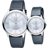 Calvin Klein Minimalist White Dial Black Leather Strap Watch for Men - K3M211C6