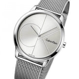 Calvin Klein Minimal Silver Dial Silver Mesh Bracelet Watch for Men - K3M2112Z