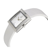 Calvin Klein Mark Silver Dial White Leather Strap Watch for Women - K3R231L6