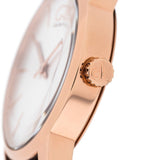 Calvin Klein City White & Gold Dial Brown Leather Strap Watch For Women - K2G23620