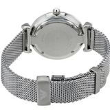 Emporio Armani Gianni T-Bar Quartz Mother of Pearl Dial Silver Mesh Bracelet Watch For Women - AR11319