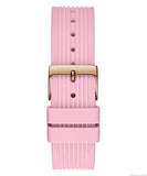 Guess Athena White Dial Pink Rubber Strap Watch For Women - GW0030L4