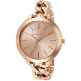 Michael Kors Slim Runway Rose Gold Dial Rose Gold Steel Strap Watch for Women - MK3223