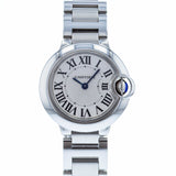 Cartier Ballon Bleu De Cartier White Dial Silver Steel Strap Watch for Women - W69010Z4