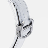 Cartier Ballon Bleu De Cartier Silver Dial White Leather Strap Watch for Women - W6920086