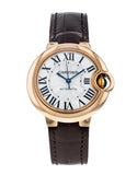 Cartier Ballon Bleu De Cartier Silver Dial Brown Leather Strap Watch for Women - W6920097