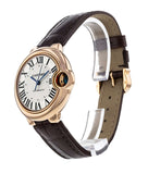 Cartier Ballon Bleu De Cartier Silver Dial Brown Leather Strap Watch for Women - W6920097