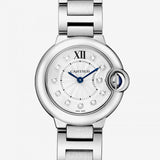 Cartier Ballon Bleu de Cartier Diamonds Silver Dial Silver Steel Strap Watch for Women - WE902073