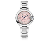 Cartier Ballon Bleu de Cartier Pink Dial Silver Steel Strap Watch for Women - WSBB0046