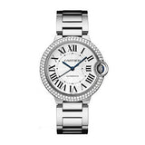 Cartier Ballon Bleu De Cartier Diamonds Silver Dial Silver Steel Strap Watch for Women - WE902035