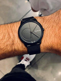 Calvin Klein Minimal Black Dial Black Mesh Bracelet Watch for Men - K3M514B1