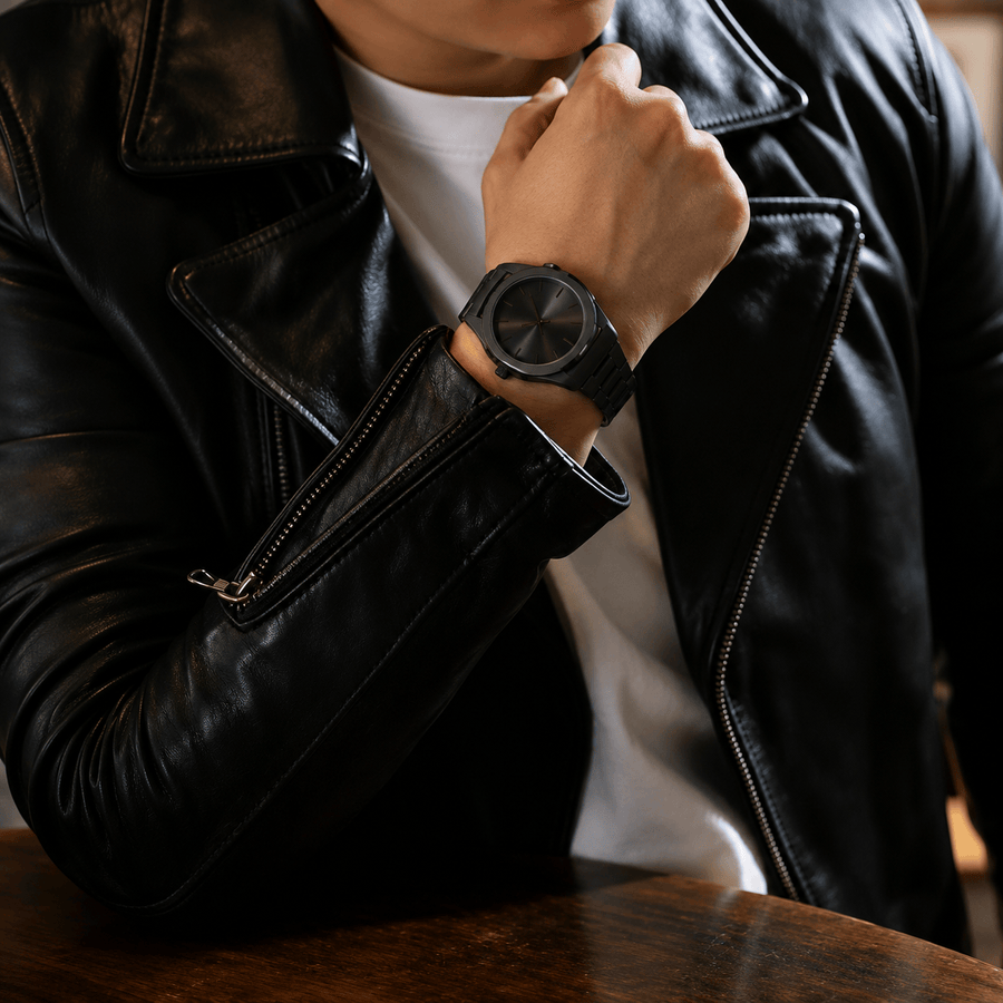 D1 Milano Ultra Thin Anthracite Gray Dial Gray Steel Strap Watch for Men - D1-UTBJ22
