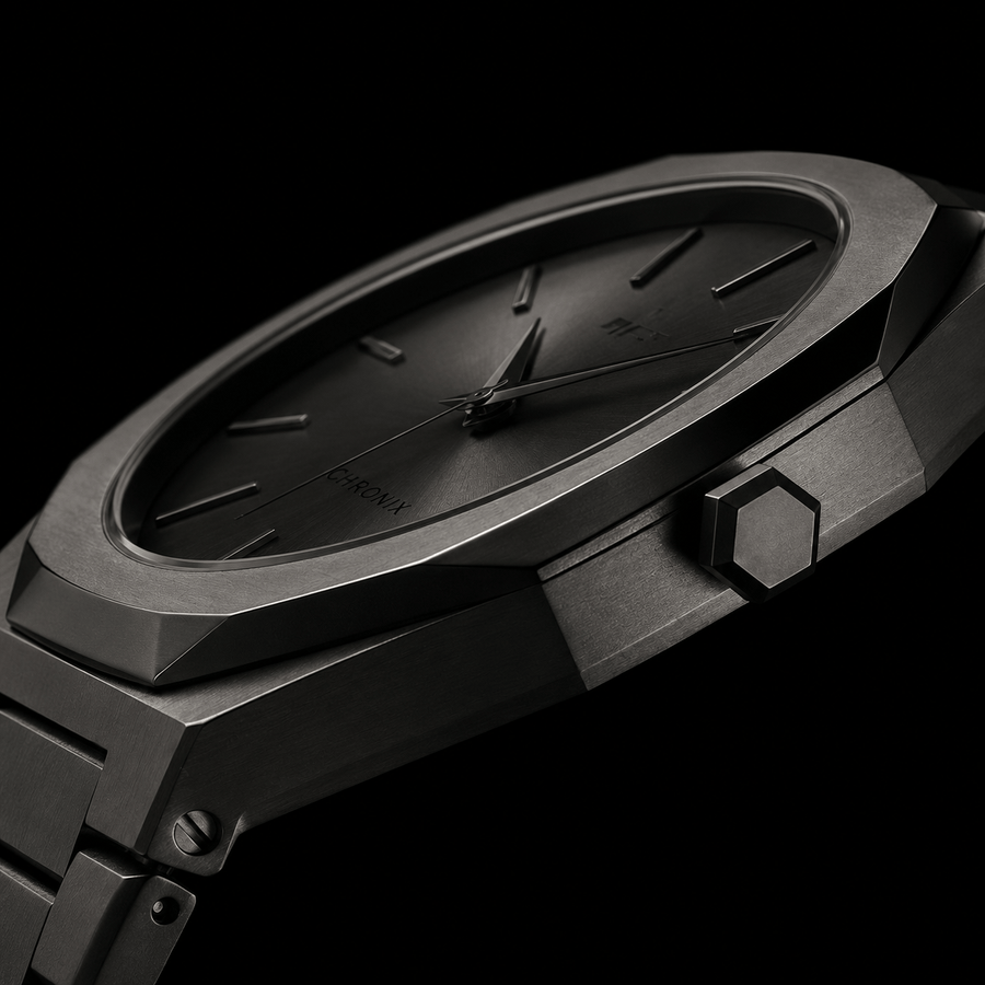 D1 Milano Ultra Thin Anthracite Gray Dial Gray Steel Strap Watch for Men - D1-UTBJ22