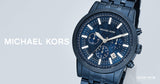 Michael Kors Hutton Chronograph Blue Dial Blue Steel Strap Watch For Men - MK9088