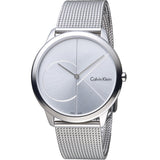 Calvin Klein Minimal Silver Dial Silver Mesh Bracelet Watch for Men - K3M2112Z