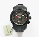 Burberry The Endurance Chronograph Black Dial Black Rubber Strap Watch For Men - BU9802