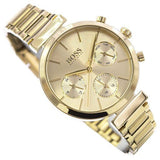 Hugo Boss Flawless Gold Dial Gold Steel Strap Watch for Women - 1502532