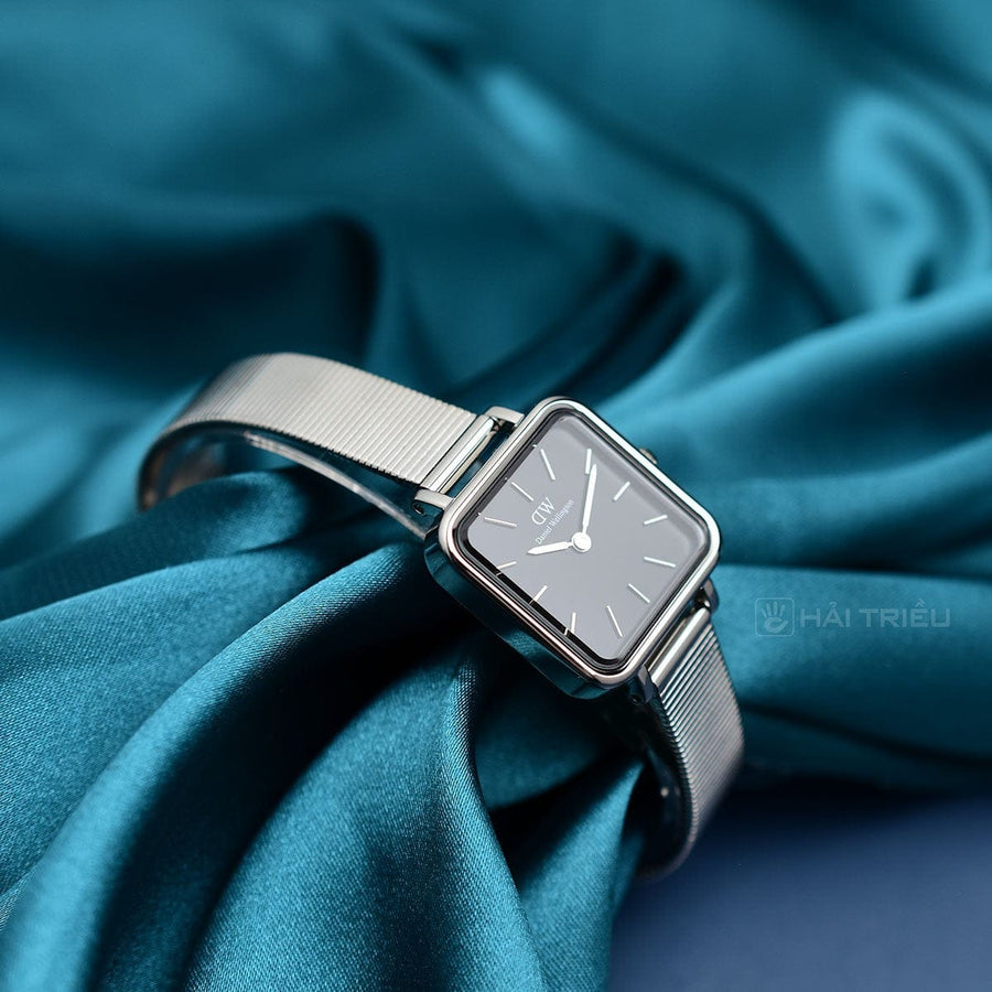 Daniel Wellington Quadro Studio Black Dial Silver Stailess Steel Watch For Women - DW00100522