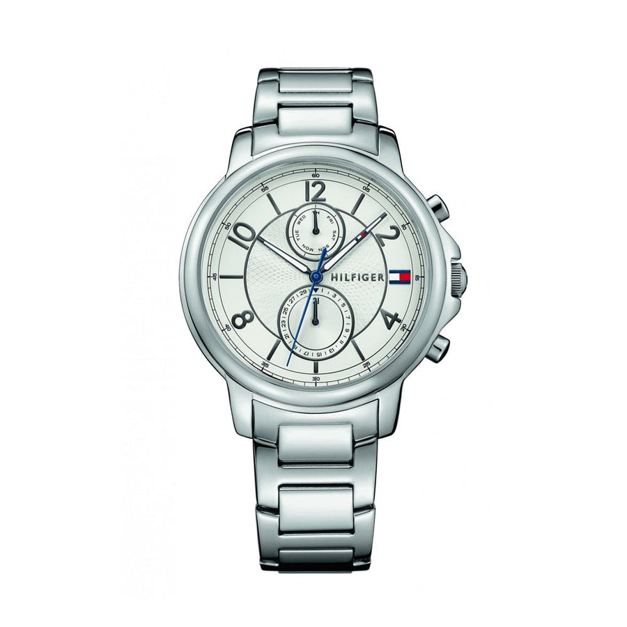 Tommy Hilfiger Claudia White Dial Silver Steel Strap Watch for Women - 1781819