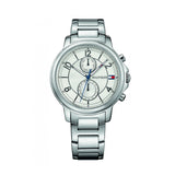 Tommy Hilfiger Claudia White Dial Silver Steel Strap Watch for Women - 1781819