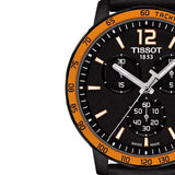 Tissot T Sport Quickster Chronograph Black Dial Black Rubber Strap Watch For Men - T095.417.36.057.01