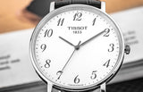 Tissot Everytime Large White Dial Black Leather Strap Watch For Men - T109.610.16.032.00