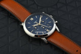 Fossil Neutra Chronograph Blue Dial Brown Leather Strap Watch for Men - FS5453