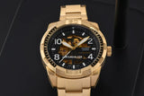 Fossil Bronson Automatic Skeleton Black Dial Gold Steel Strap Watch for Men - ME3257