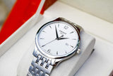 Tissot T Classic Tradition White Dial Silver Steel Strap Watch For Men - T063.610.11.037.00