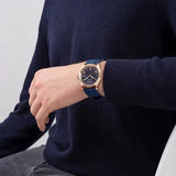 Guess Connoisseur Blue Dial Blue Silicone Strap Watch For Men - GW0335G2