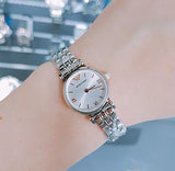 Emporio Armani Gianni T Bar Quartz Silver Dial Silver Steel Strap Watch For Women - AR1935