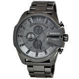 Diesel Mega Chief Chronograph Grey Dial Grey Steel Strap Watch for Men - DZ4282