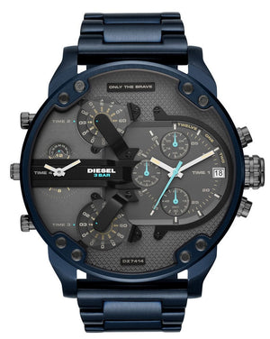 Diesel Daddy 2.0 Chronograph Quartz Grey Dial Blue Steel Strap Watch For Men - DZ7414