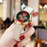 Gucci G Timeless Quartz Red & Green Dial Beige Leather Strap Watch For Women - YA1265009