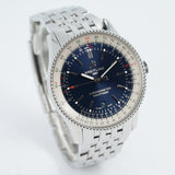 Breitling Navitimer Automatic 41mm Blue Dial Silver Steel Strap Watch for Men - A17326161C1A1