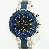 Guess Octane Chronograph Blue Dial Two Tone Steel Strap Watch for Men - W1046G2