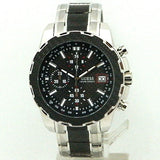 Guess Octane Chronograph Black Dial Two Tone Steel Strap Watch for Men - W1046G1