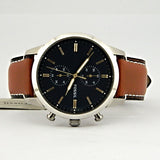 Fossil Townsman Chronograph Black Dial Brown Leather Strap Watch for Men  - FS5280