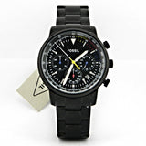 Fossil Goodwin Chronograph Black Dial Black Steel Strap Watch for Men - FS5413