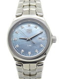 Tag Heuer Link Quartz Diamonds Blue Mother of Pearl Dial Silver Steel Strap Watch for Women - WBC1313.BA0600