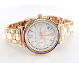 Michael Kors Sofie White Dial Rose Gold Steel Strap Watch For Women - MK6577