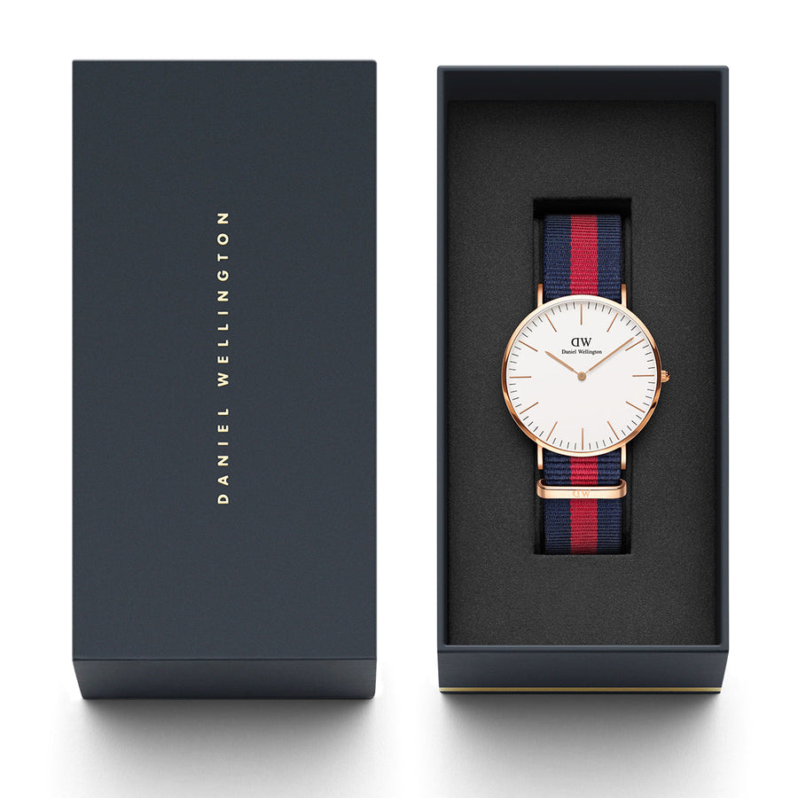 Daniel Wellington Classic Oxford White Dial Two Tone NATO Strap Watch For Men - DW00100001