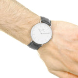 DW001000204 - Daniel Wellington watch on wrist, black leather strap