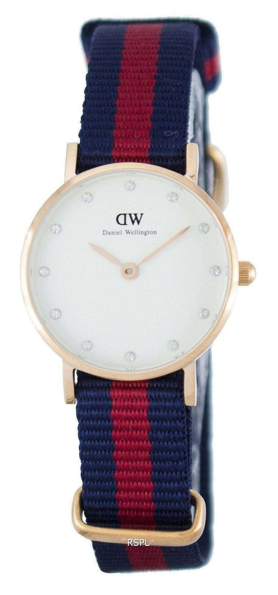 Daniel Wellington Classy Oxford White Dial Two Tone Nylon Strap Watch For Women - DW00100064